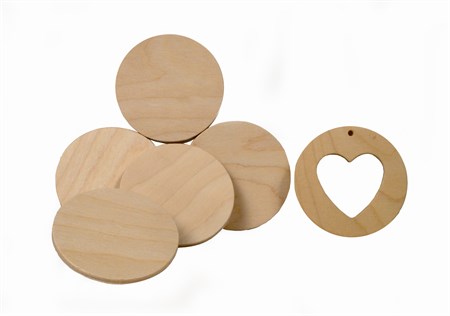 Ring/hjärta 70 mm plywood