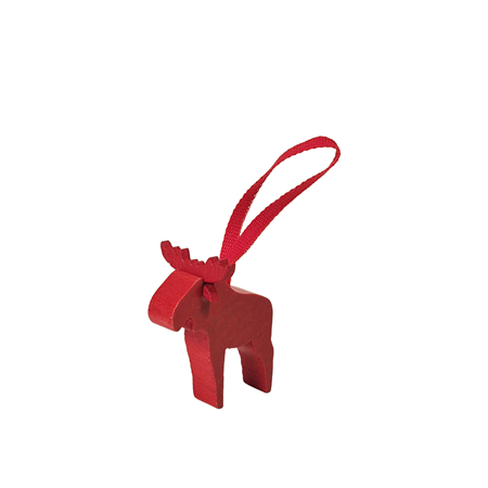 Älg mini med band röd