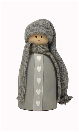 Tomte med hjärtband mellan, grå - Begränsat antal